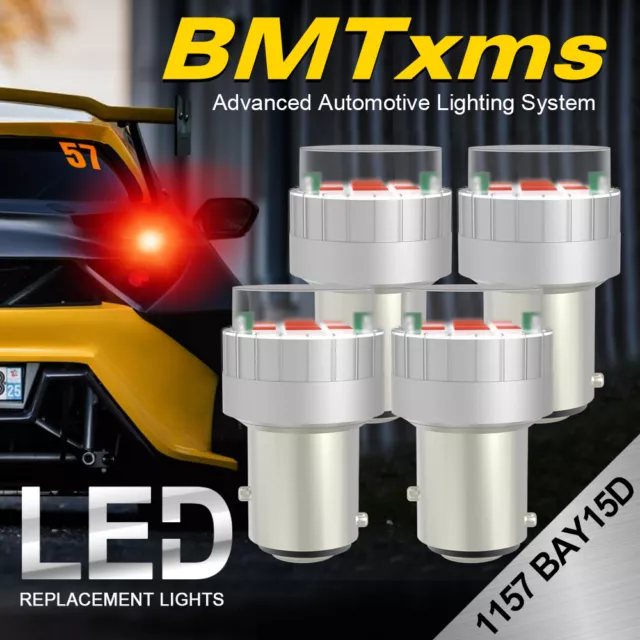 4x 1157 2057 LED Red Brake Tail Stop Parking Light Bulbs For 2012-2018 VW Jetta
