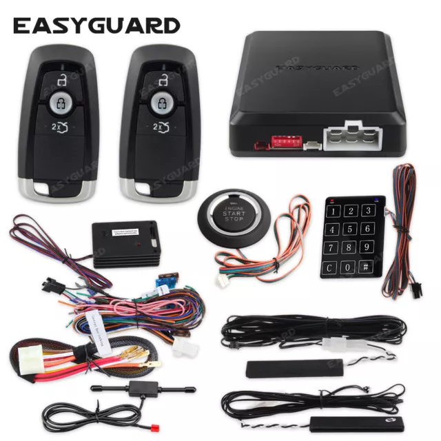 EASYGUARD pke car alarm system push button start auto start keyless entry alarm