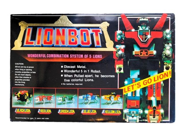 Ancien Jouet Golion Voltron Lionbot DX Popy 1981 – Rare Et Complet, Fabrication Taïwan