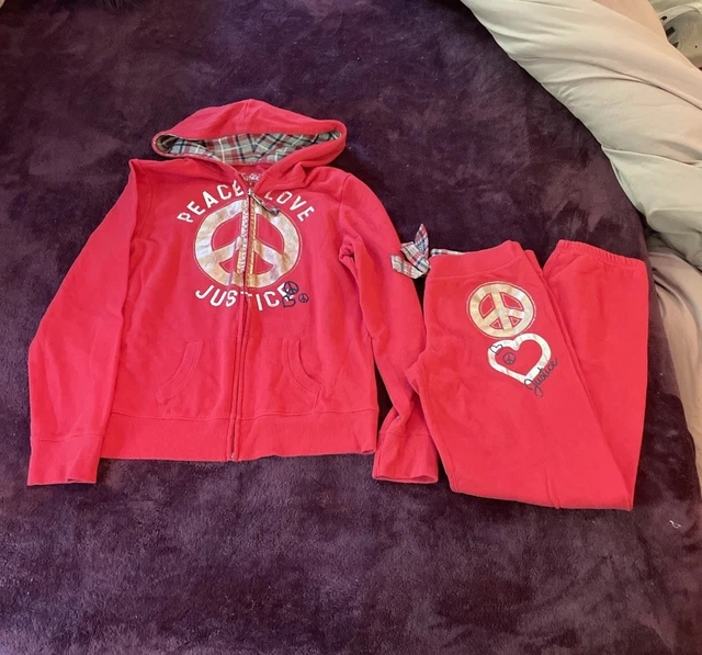 Ensemble Sweat à Capuche Et Pantalon De Survêtement Justice - Softball "Red Love" - Tailles 18 & 20