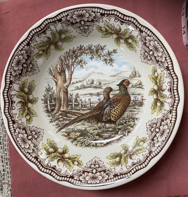 The Victorian English Pottery Woodland Pheasant Soup And Cereal Bowl