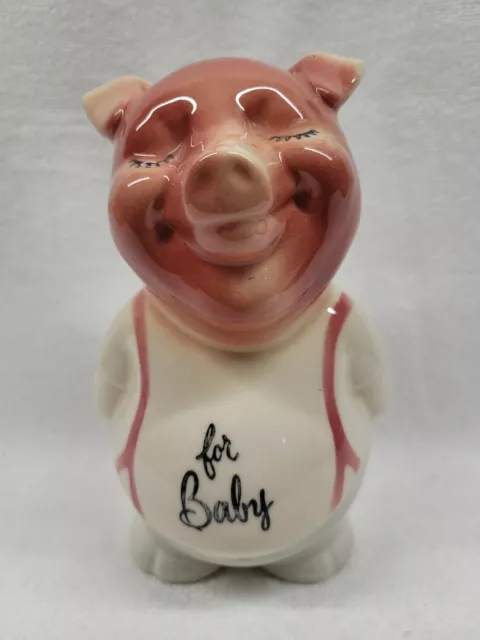 7 1/2" Large Pig Bank "For My Baby" By Royal Copley, Royal Windsor, Spaulding