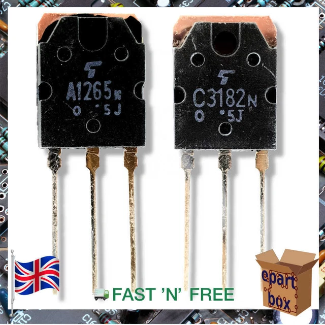 thumbnail image 2 of 1 Pair 2SA1265N & 2SC3182N Transistors – New, Unbranded, Fast Shipping W/ Tracking 2 of 5
