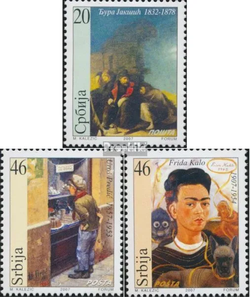 Briefmarken Serbien 2007 Mi 223-225 postfrisch Kunst