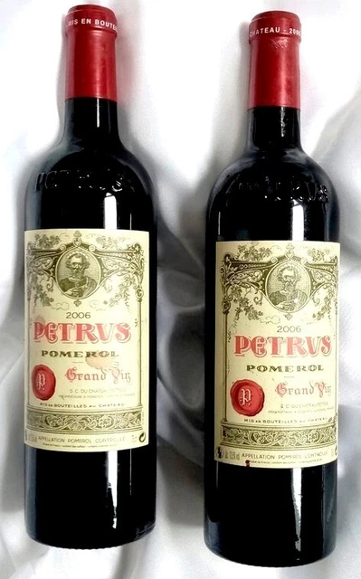  2 bouteilles Château "Pétrus Pomerol" Great French Wine exceptional year 2006  