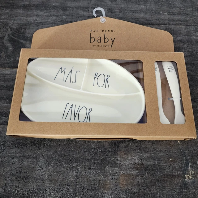 Rae Dunn Baby Silicone Eating Plate and Fork Set NEW