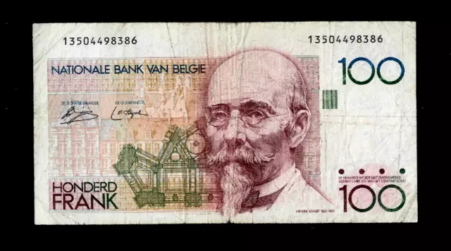 Belgium ( 1 )Bank Note  100 Francs  Nd( 1982 - 94 )  P 142  Fine