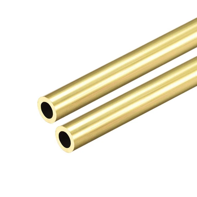 Brass Round Tube, 300mm Length 9mm OD 1.5mm Wall Thickness, Seamless