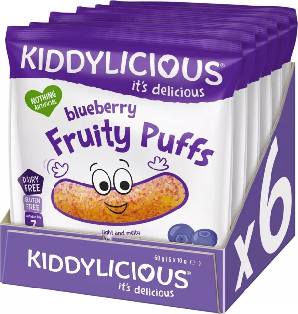 Gluten-Free Blueberry Fruity Puffs, 10g (Pack of 6) | FREE SHIPPING AU