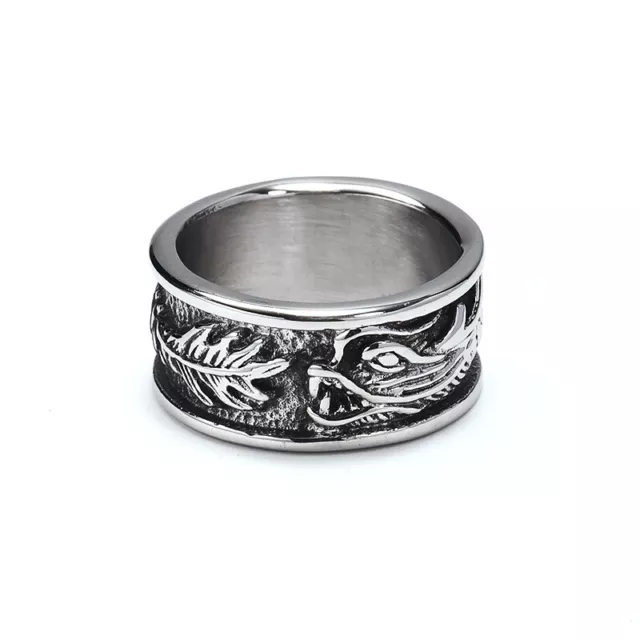 Celtic Dragon Wedding Band Ring Stainless Steel Vintage Men's Boy's Biker Ring