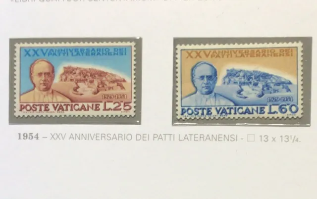 Vaticano 1954 - Anniversario  dei Patti Lateranensi.  Nuovi. MNH**