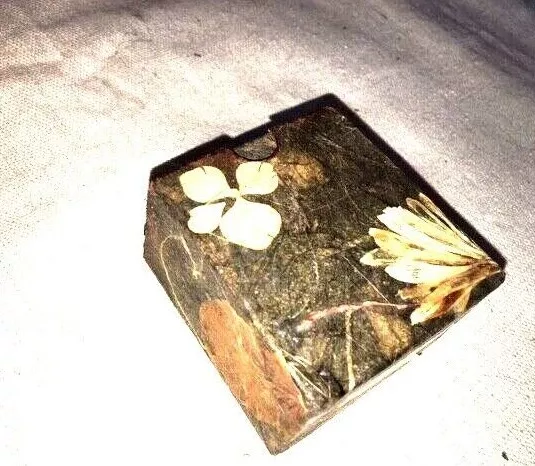 Paper Mache Vintage Box Floral Petals, Friendship Tea Jewelry Keepsake