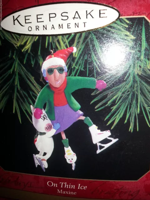 Hallmark Recuerdo 1999 Maxine Encendido Thin Ice Floyd Paquetería Navidad Nuevo