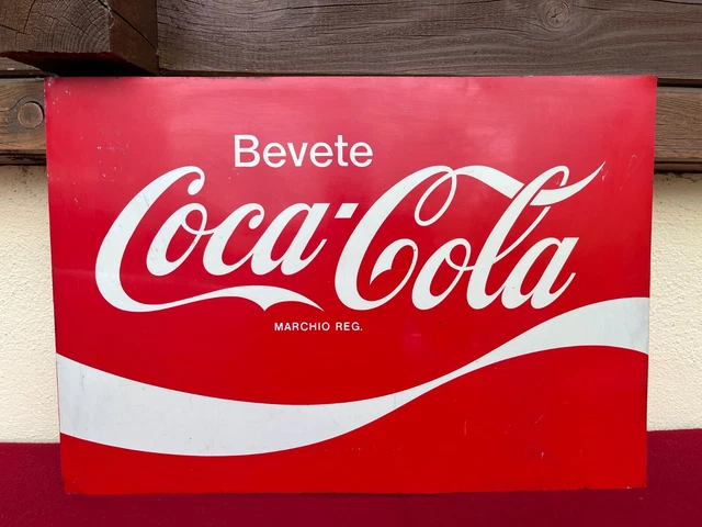Enseigne Publicitaire Coca-Cola Marilyn En Tôle 'Mi Ha Baciata' - 45x32 Cm