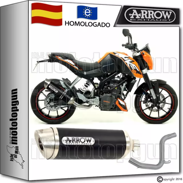 Arrow Kit Tubo De Escape Thunder Aluminio Dark Hom Ktm Duke 125 2015 15 2016 16