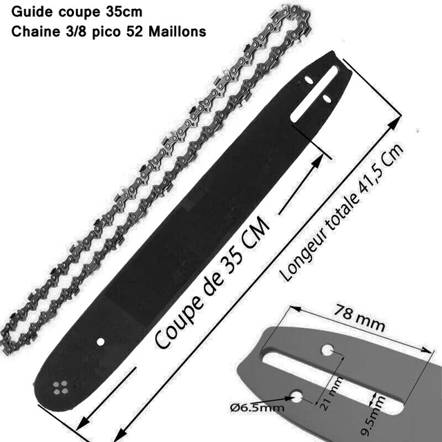 Guide Chaîne Tronçonneuse Nemura 35 Cm - Pas 3/8 LP, Jauge 0.50 (1.3 Mm) - Compatible Stihl/Oregon Etc.