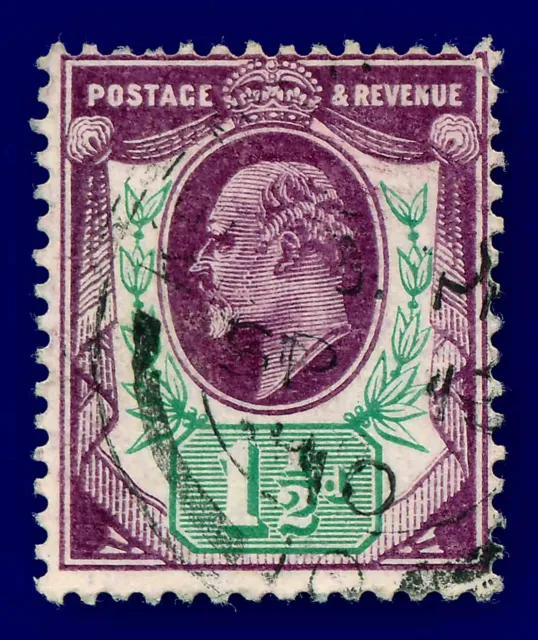 1905 SG224 1½d Deep Slate Purple & Blue-Green CSP M9(3) Fine Used CV £40 aajf