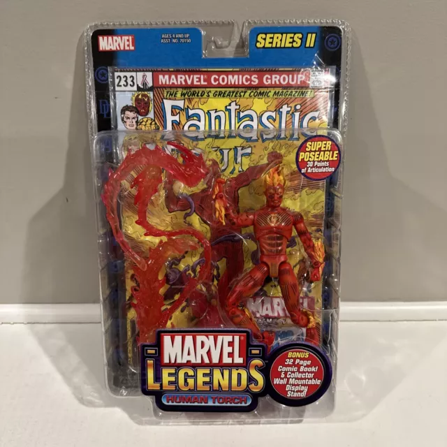 Human Torch Figure ToyBiz 2002 Marvel Legends Series II 2 New Sealed MIB MOC