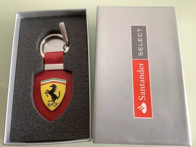 New Genuine Ferrari Keyring Keychain Banco Santander-F1 Fernando Alonso- Rare
