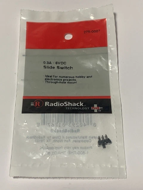 RadioShack 0.3A • 6VDC Slide Switch #275-0007