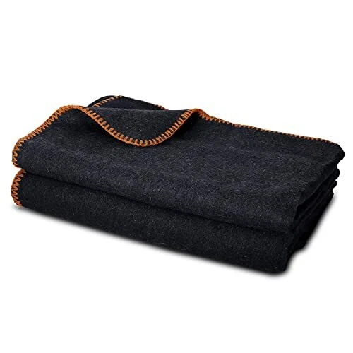 Military Wool Blanket Fire Retardant Extra Thick Warm Outdoor Wool Blanket Camp