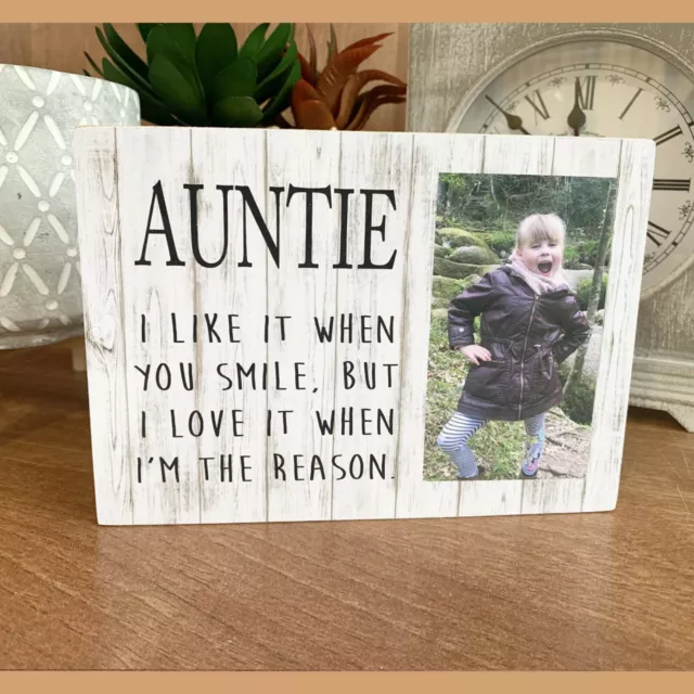 Personalised Photo Block Wooden 6x4" 7x5" Picture Frame Any Image Daddy Mummy