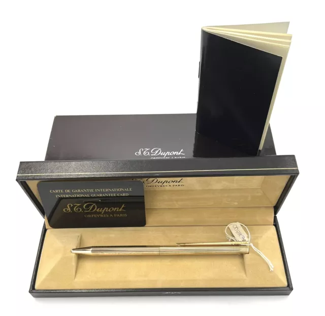 Dupont vintage "Classique" Gold Godron ballpoint pen NEW old stock in box