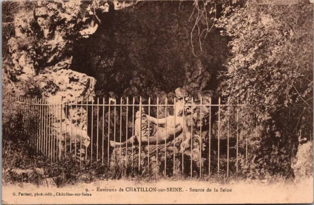 *44519 cpa 21 approx. de Chatillon sur Seine - source of the Seine