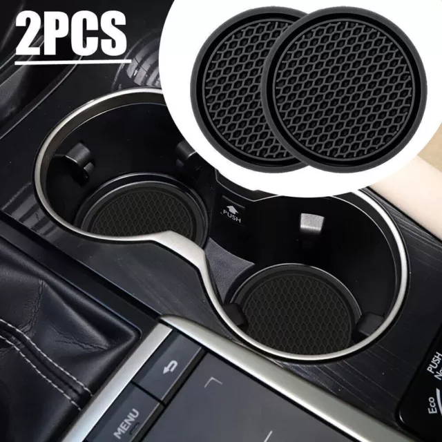 2x Black Car Auto Cup Holder Anti-Slip Insert Coaster Universal Auto Accessories