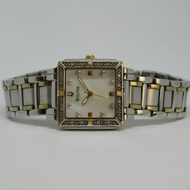 Bulova Two Tone Quartz Analog Women's Watch Sz. 7 1/4" New Battery