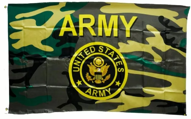 3x5 U.S. Army Seal Emblem woodland camo Nylon Poly Flag 3'x5' Banner Grommets