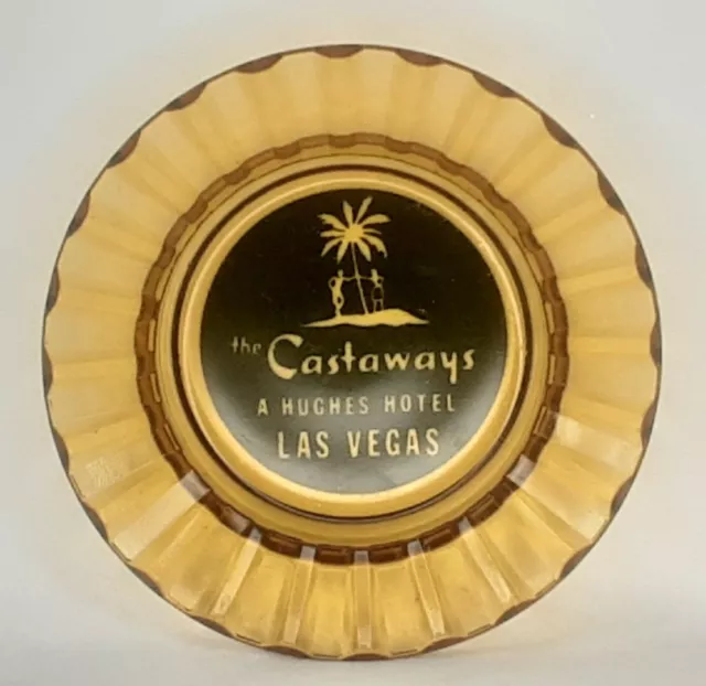 Advertisement Ashtray The Castaways Hughes Hotel Las Vegas Vintage Tobacciana