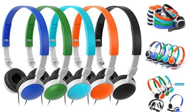 Bulk Headphones for Classroom 10 Pack Wholesale Students Multicoloured