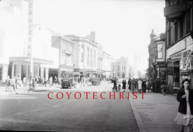 WWII Photo Neg 1945 SOUTHPORT ENGLAND Neville Street OLD COLISEUM CINEMA Theatre