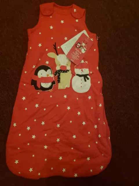 Bnwt £22 NEXT baby Christmas Sleeping Bag Pyjamas 0-6 Months