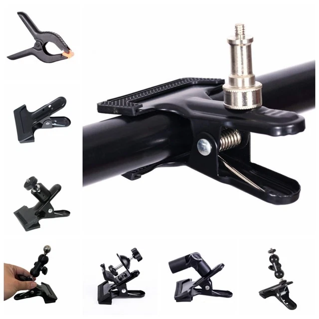 ALUMINIUM ALLOY TRIPOD Clip Ball Head Backdrop Clamp Video Camera $15. ...