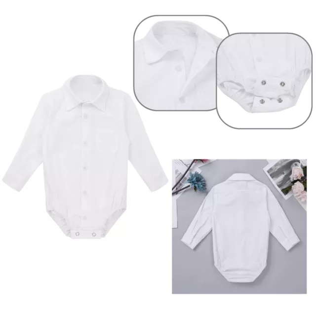 Body camicia bambino gentiluomo maniche lunghe body matrimonio abito da battesimo