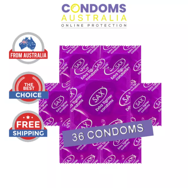 Sax Extra Tighter Fit Fitting Condoms 36 Condoms Bulk Buy Condoms FREE SHIPPING