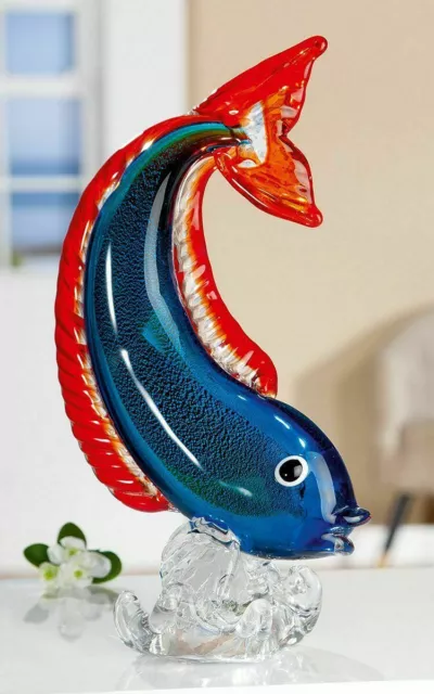 Murano Art Glass Huge 32cm Art Glass Ocean Fish Sculpture