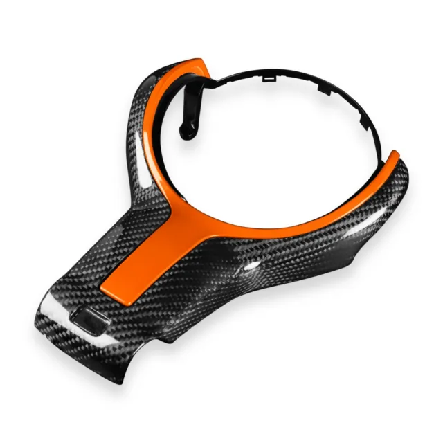 Orange Carbon Fiber Steering Wheel Trim Replace For BMW 1 3 4 5 6 X5 X6 M-sport