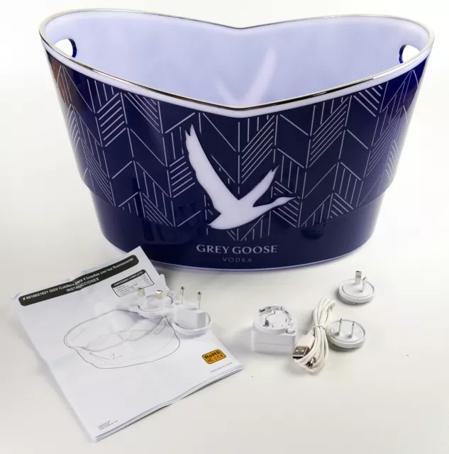 Grey Goose Vodka LED Flaschen Kühler Eiswanne Eisbox Ice Bucket mit Muster 8561