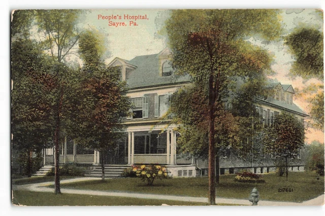 Postcard People's Hospital, Sayre, PA pub by The Subway, Sayre VTG VPC02.
