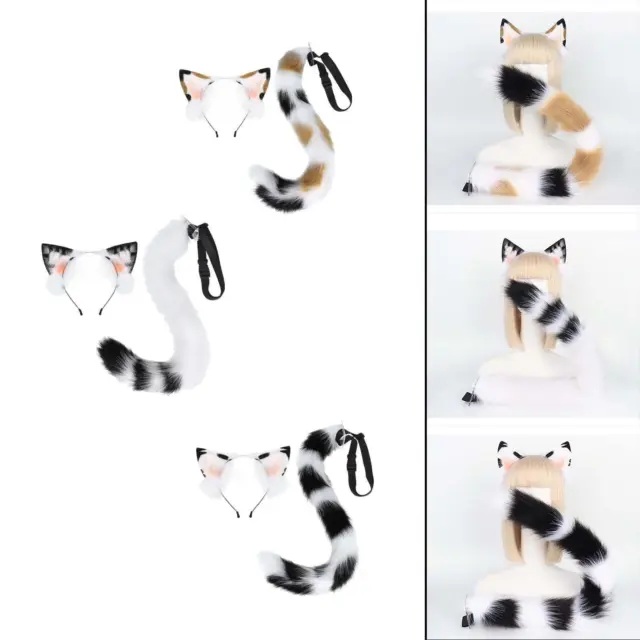 Bandeau oreilles de chat et queue d'animaux, pour spectacle, anniversaire, Mardi