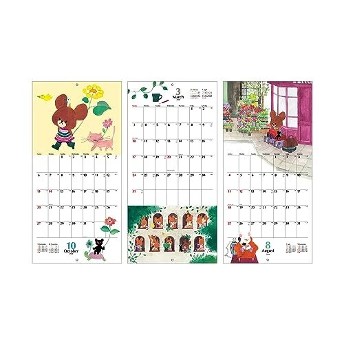 SQUARE BEAR'S SCHOOL 2024 Calendar Wall Hanging Ivory KCA1 26.69