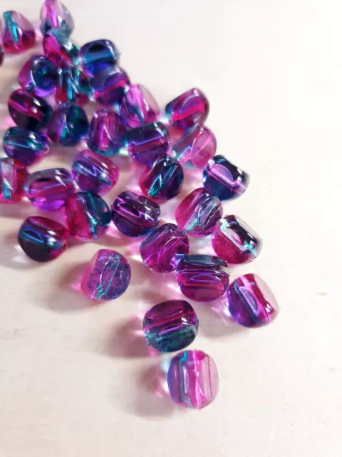 20 x Zweifarbige Acrylperlen zum Basteln Schmuckherstellung Beads Dreieck 10mm