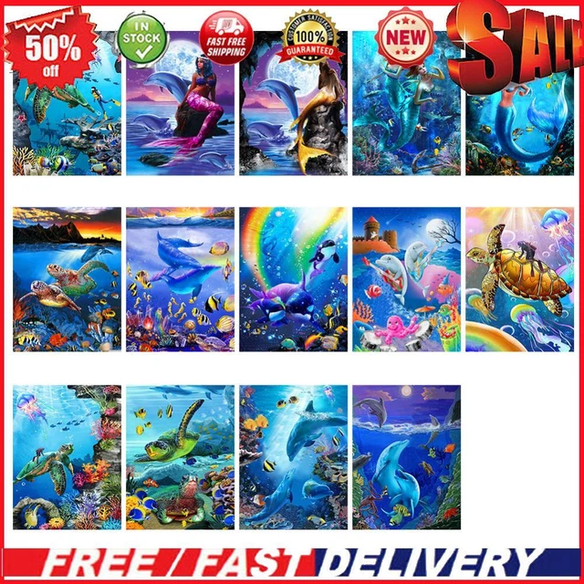 5D DIY Diamond Painting Kits Underwater World Full Round Drill Crafts Mosaic Set
