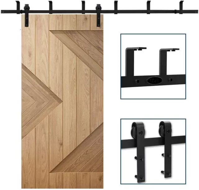 4-20FT Ceiling Mount Sliding Barn Door Hardware Track Bracket Kit Single/Double