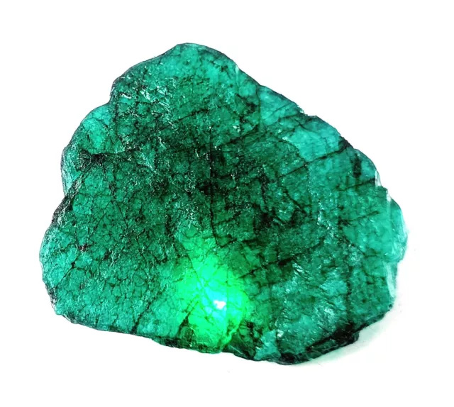 Gorgeous Offer 387 Ct Colombia Certified Green Emerald Uncut Rough Gemstone OMG