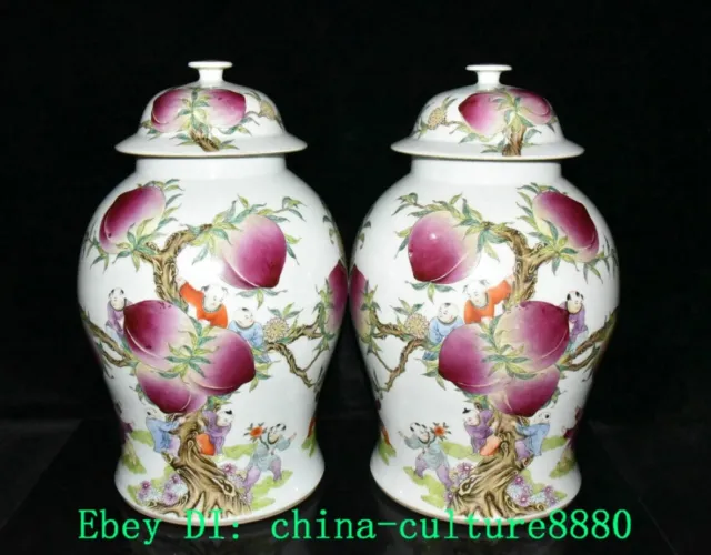 16.7 "Qing Qianlong porte en porcelaine rose taotong Ġ Crock