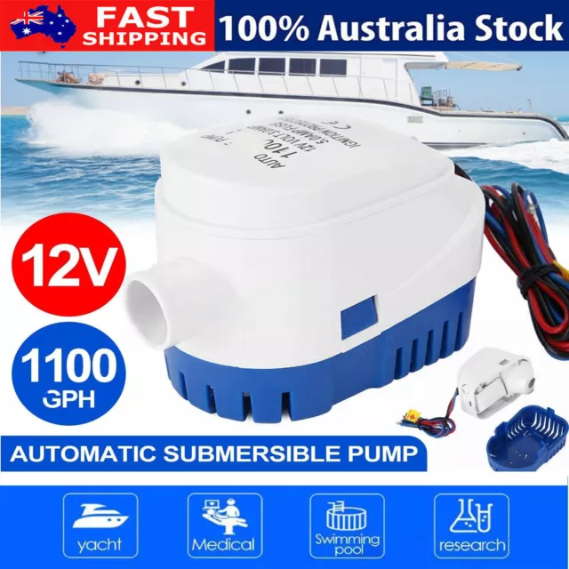 Automatic Submersible Boat Bilge Water Pump 12V 1100GPH Auto with Float Switch